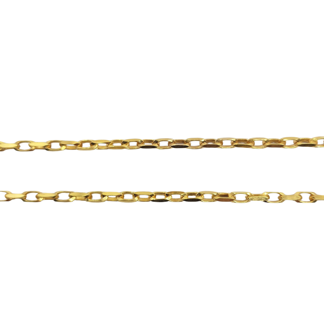 9ct Yellow Gold Diamond Cut Belcher Chain 17"