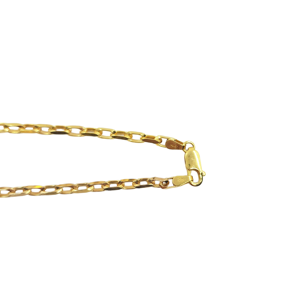 9ct Yellow Gold Diamond Cut Belcher Chain 17"