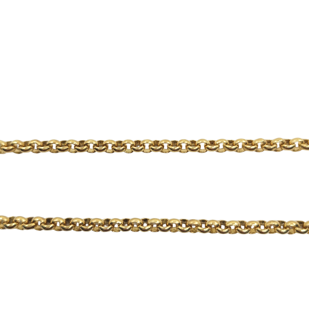 9ct Yellow Gold Round Link Belcher Chain 24"
