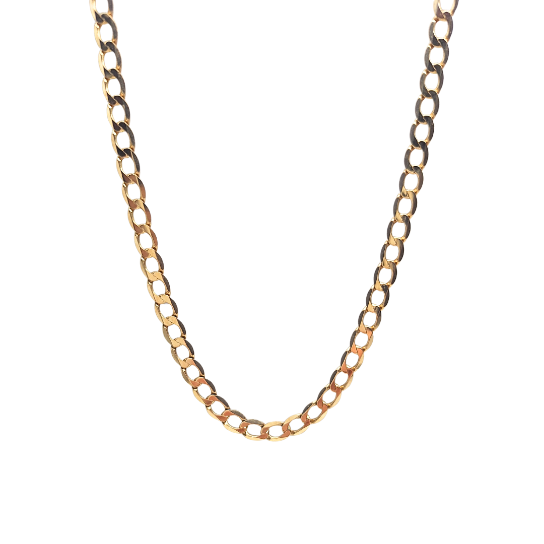 9ct Yellow Gold Curb Chain 22"