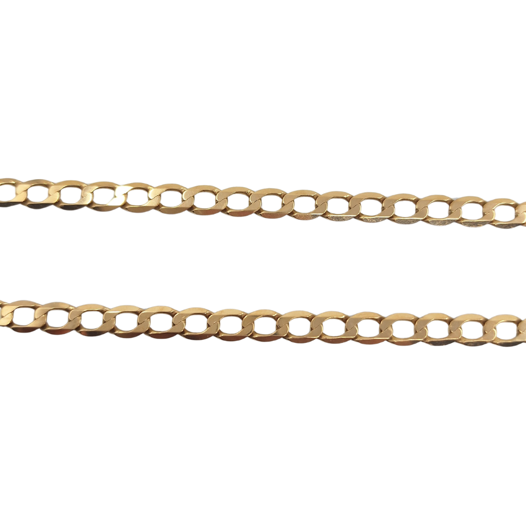 9ct Yellow Gold Curb Chain 22"