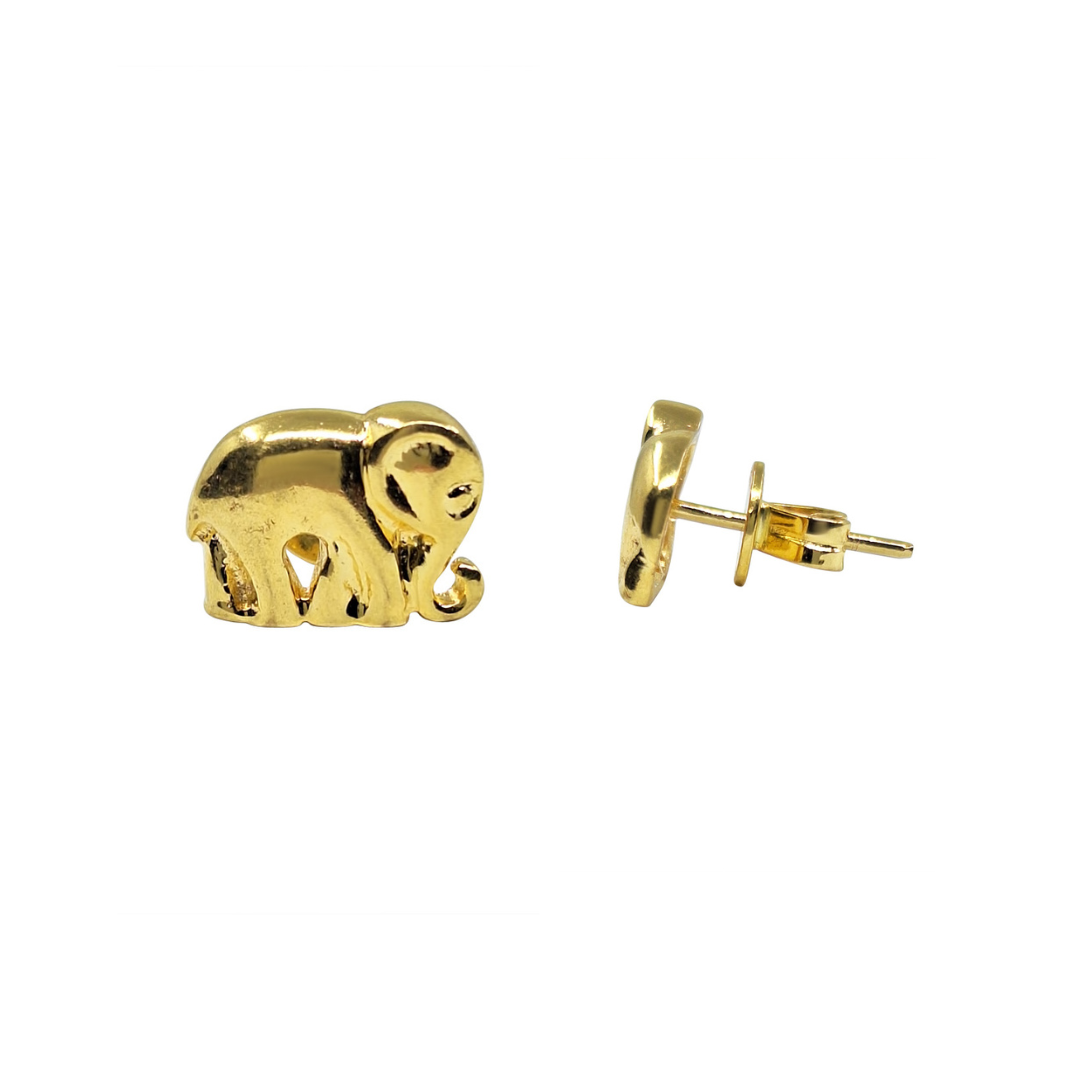 18ct Yellow Gold Elephant Stud Earrings