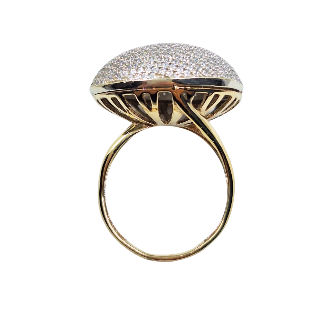 9ct Yellow Gold Cubic Zirconia Domed Cluster Ring