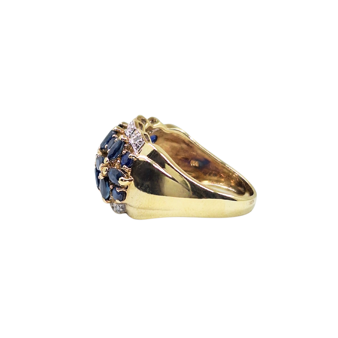 9ct Yellow Gold Sapphire & Diamond Band Ring