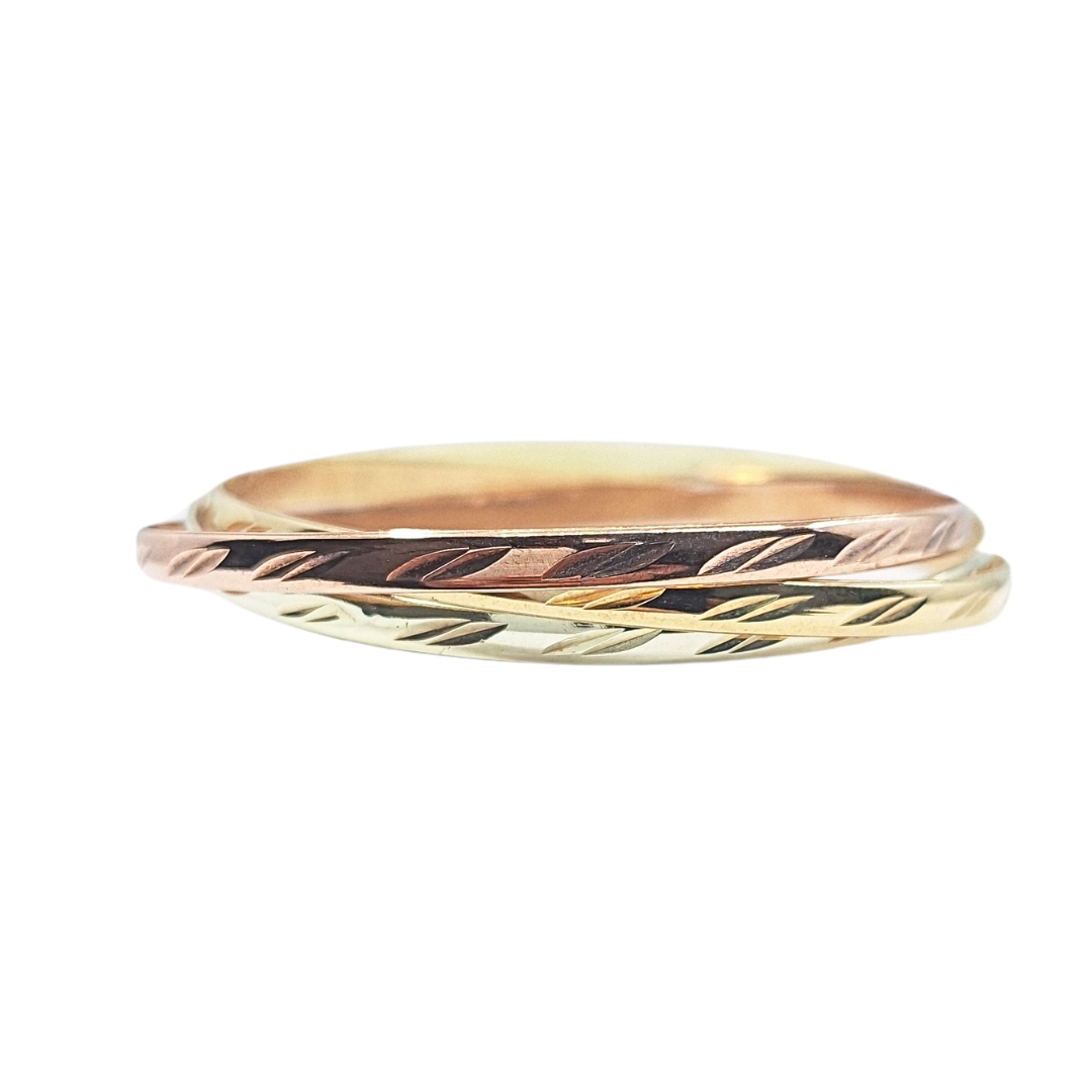 9ct 3 Colour Gold Russian Bangle