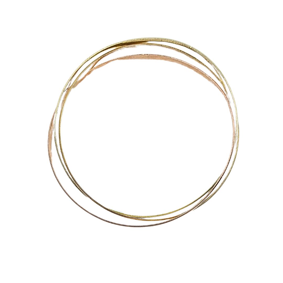 9ct 3 Colour Gold Russian Bangle