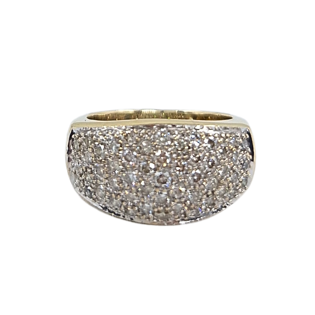 9ct Yellow Gold Pave Diamond Band Ring