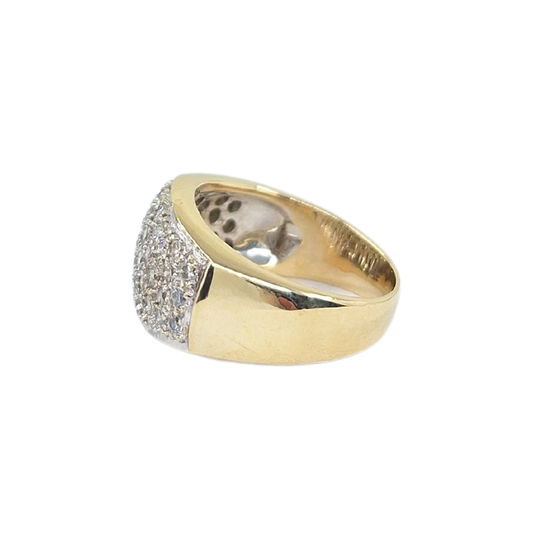 9ct Yellow Gold Pave Diamond Band Ring