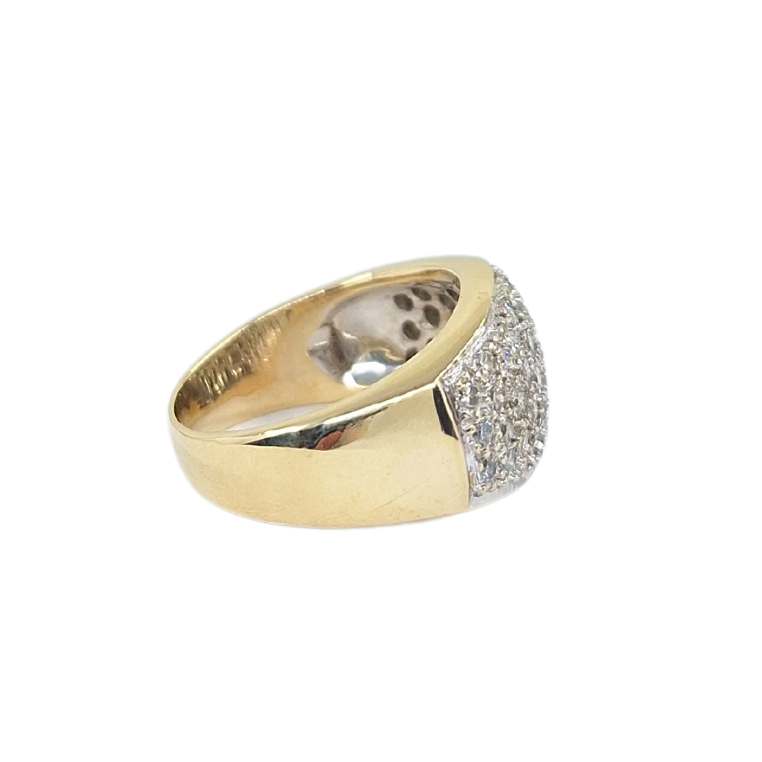 9ct Yellow Gold Pave Diamond Band Ring