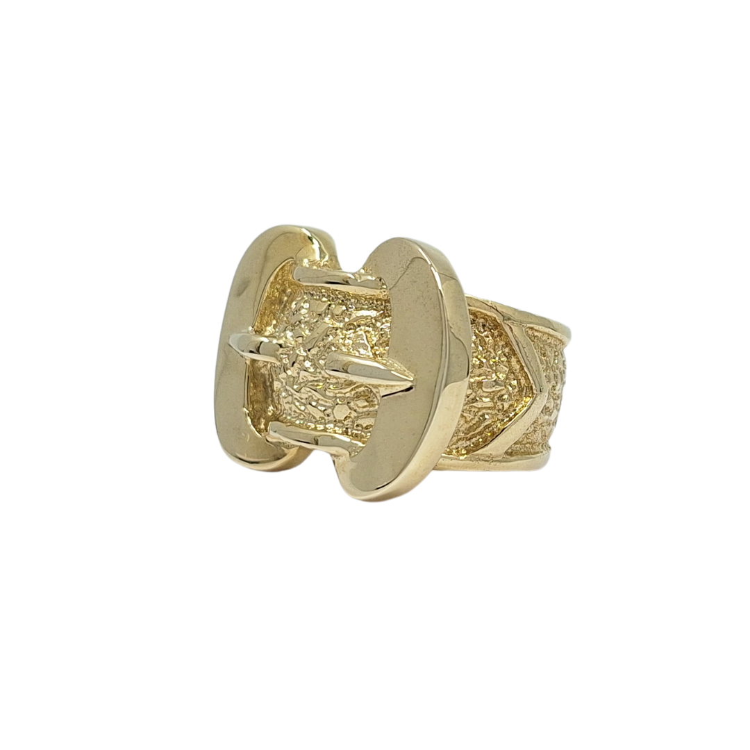9ct Yellow Gold Buckle Ring