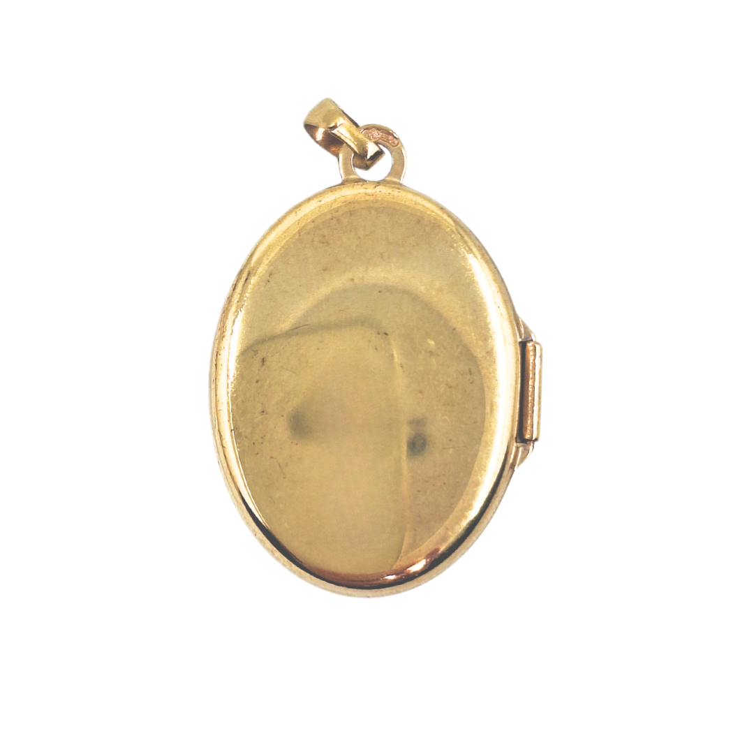 9ct Yellow Gold Flower Locket Pendant