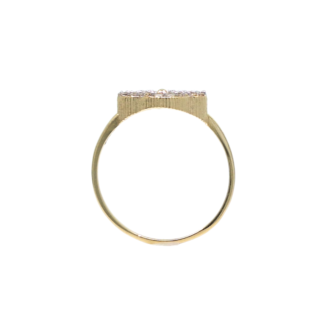 9ct Yellow Gold CZ Clover Ring