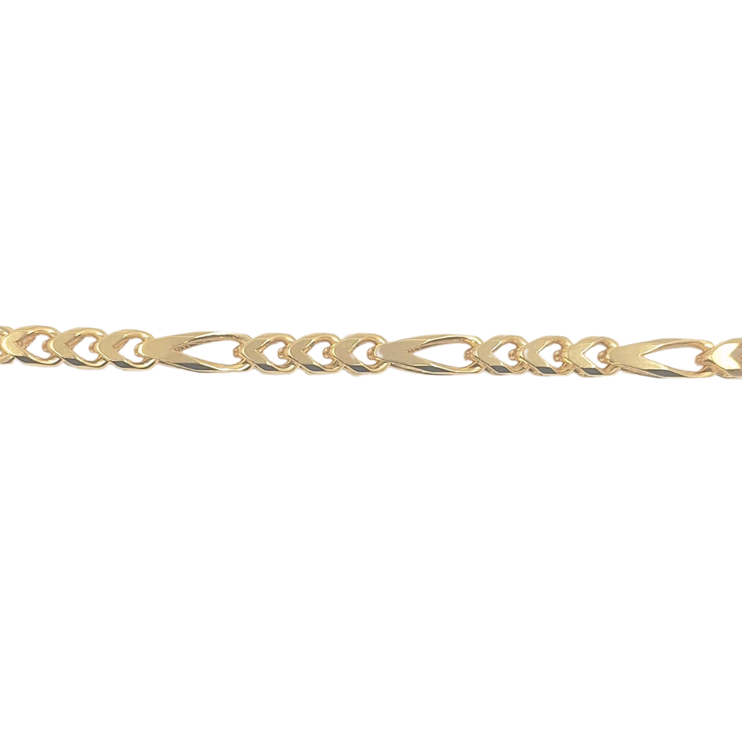 9ct Yellow Gold Figaro Bracelet 7.5"