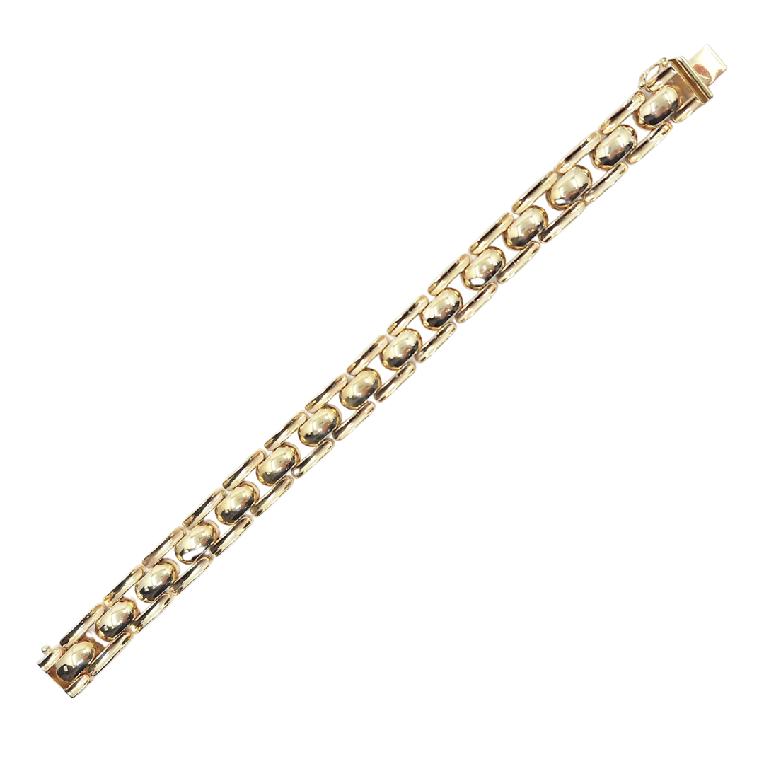 9ct Yellow Gold Ladies Dome Link Bracelet