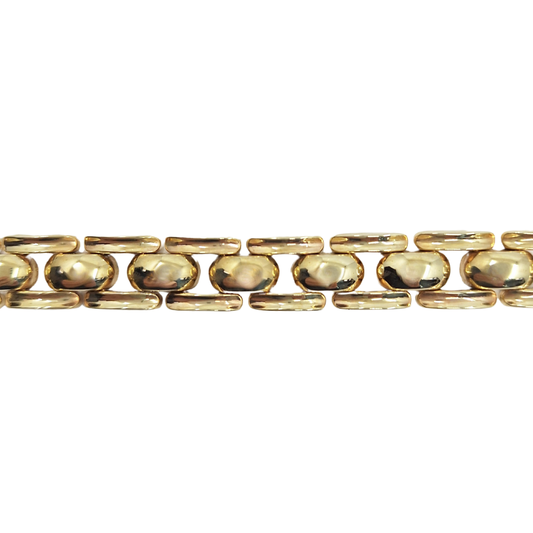 9ct Yellow Gold Ladies Dome Link Bracelet