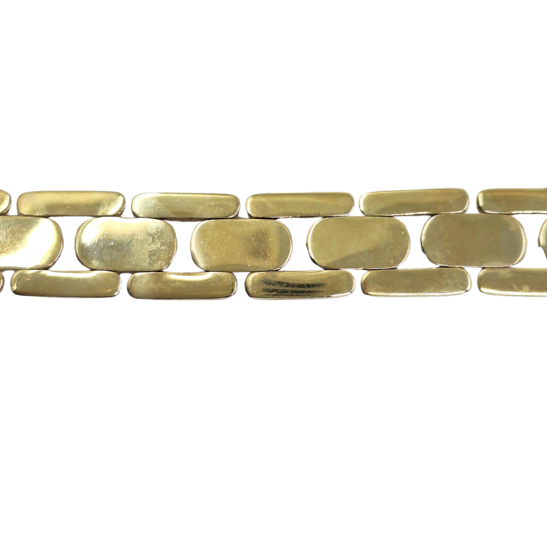 9ct Yellow Gold Ladies Dome Link Bracelet