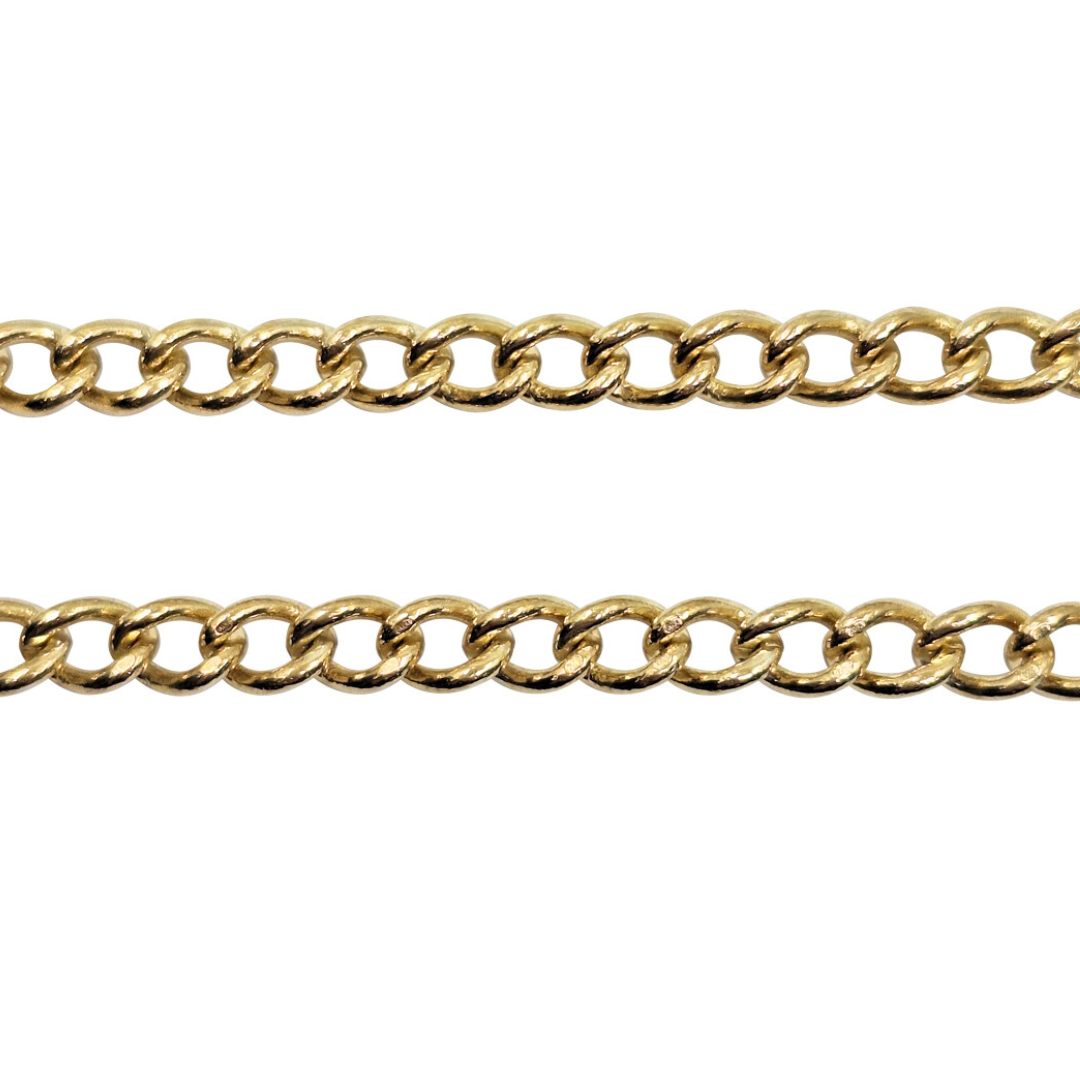 9ct Yellow Gold Albert Curb Chain With T-bar 20"