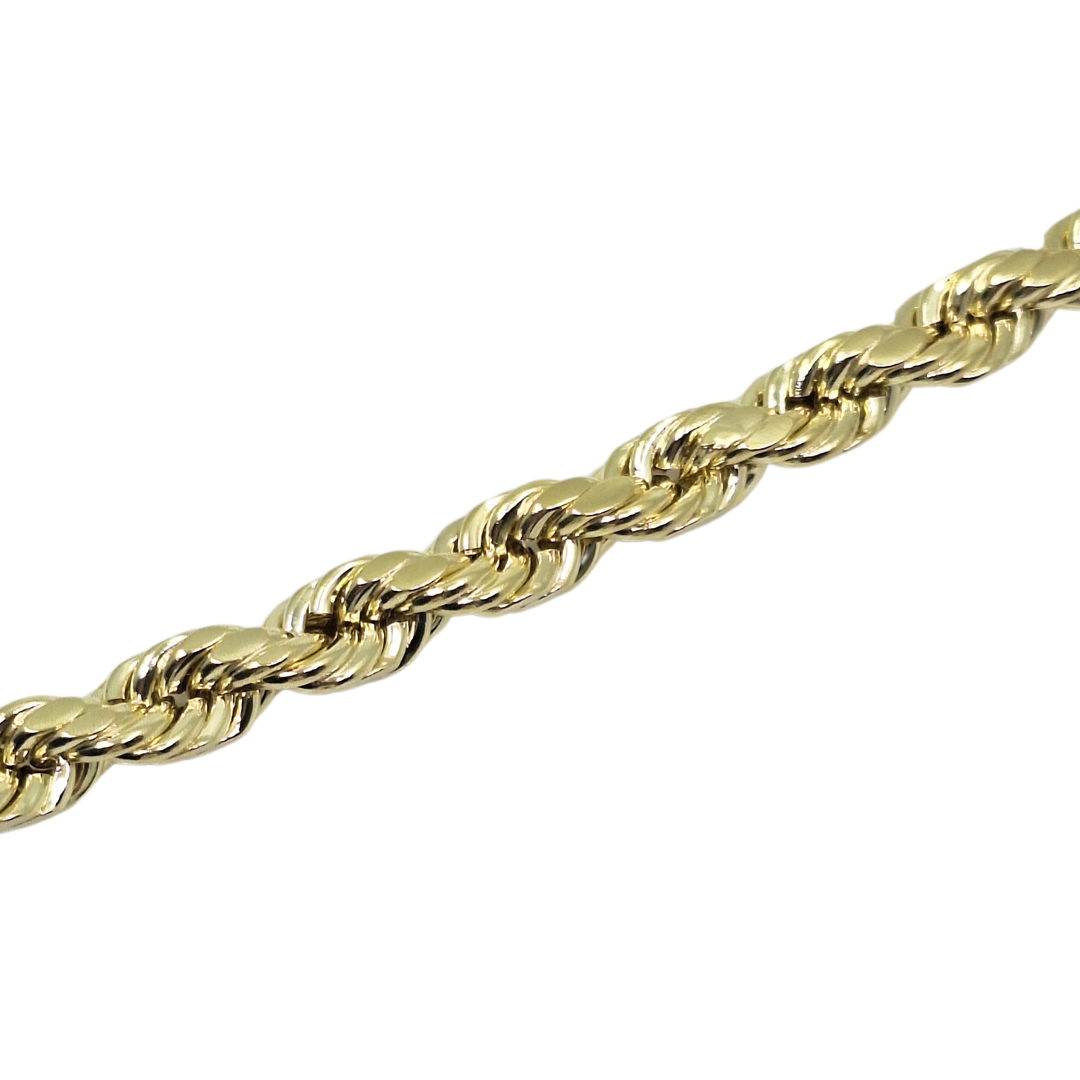 9ct Yellow Gold Hollow Rope Chain 24"