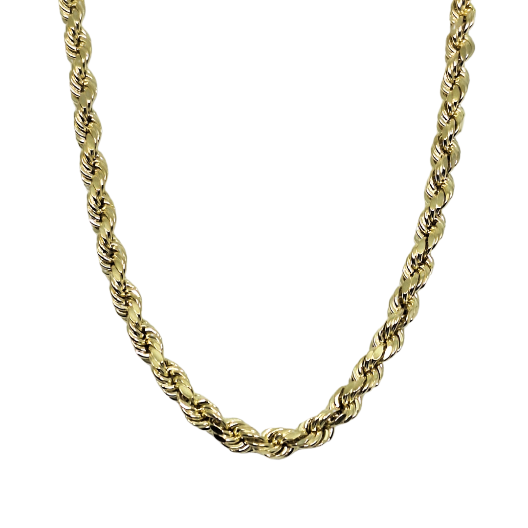 9ct Yellow Gold Hollow Rope Chain 22"