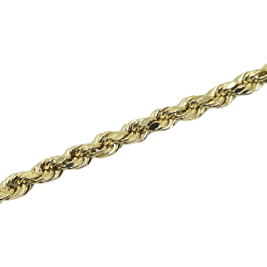 9ct Yellow Gold Hollow Rope Chain 22"