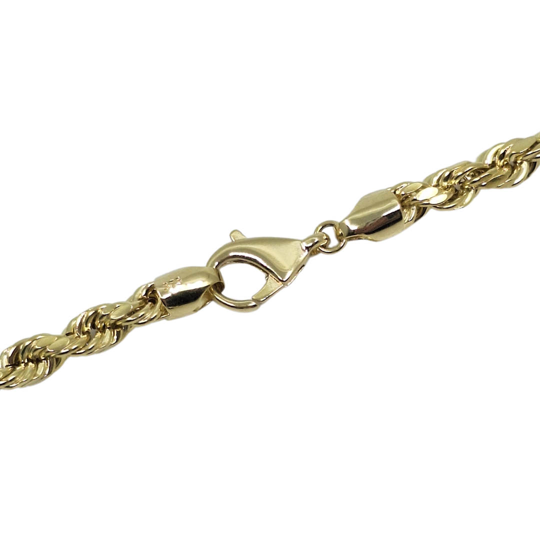 9ct Yellow Gold Hollow Rope Chain 22"