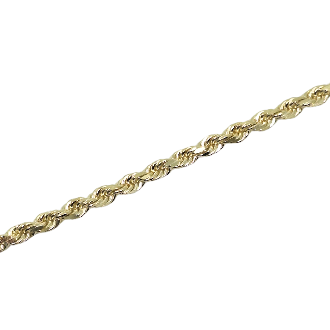 9ct Yellow Gold Solid Rope Chain 24"