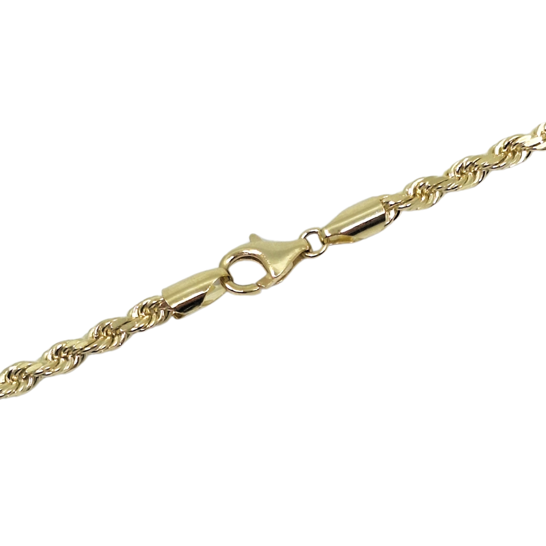 9ct Yellow Gold Solid Rope Chain 22"