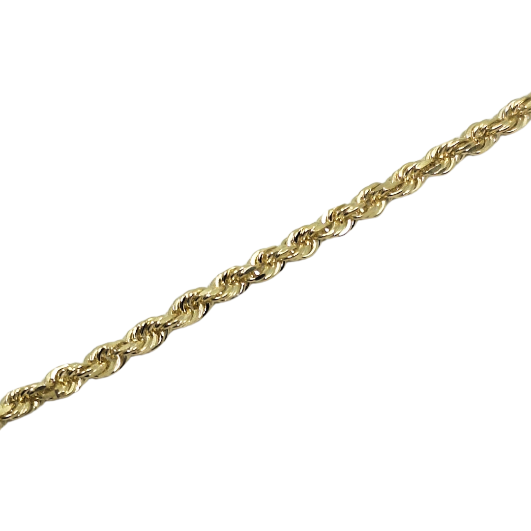 9ct Yellow Gold Solid Rope Chain 22"