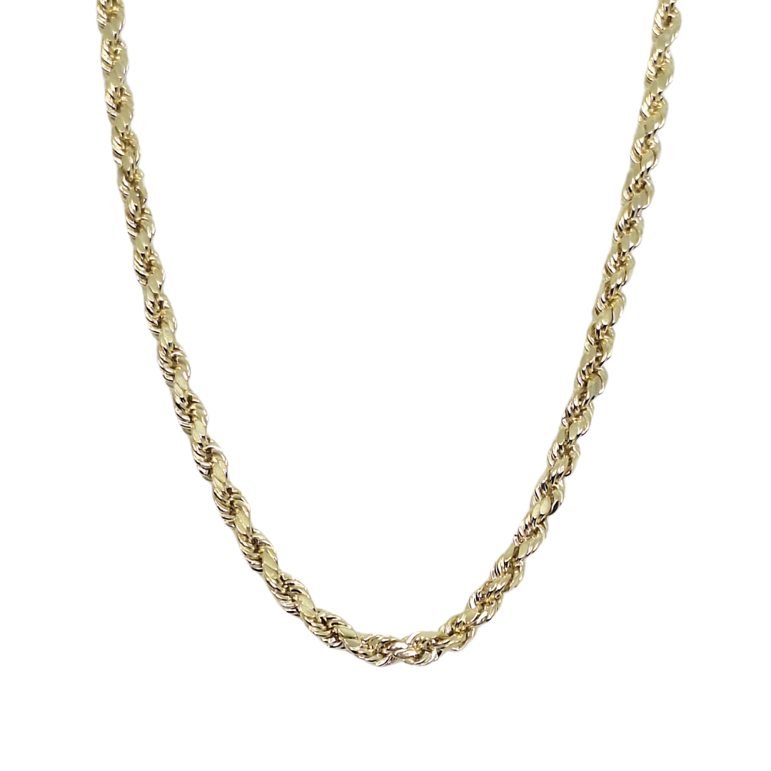 9ct Yellow Gold Hollow Rope Chain 22"