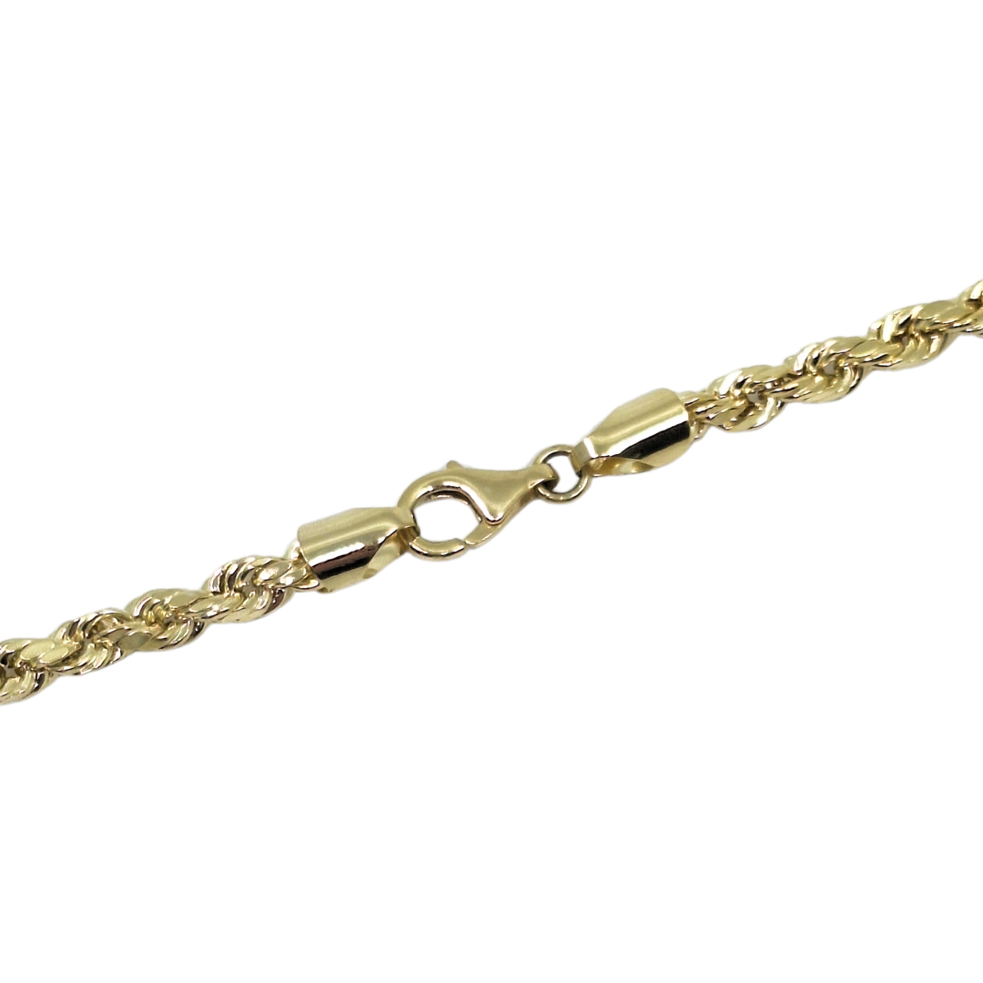 9ct Yellow Gold Hollow Rope Chain 22"