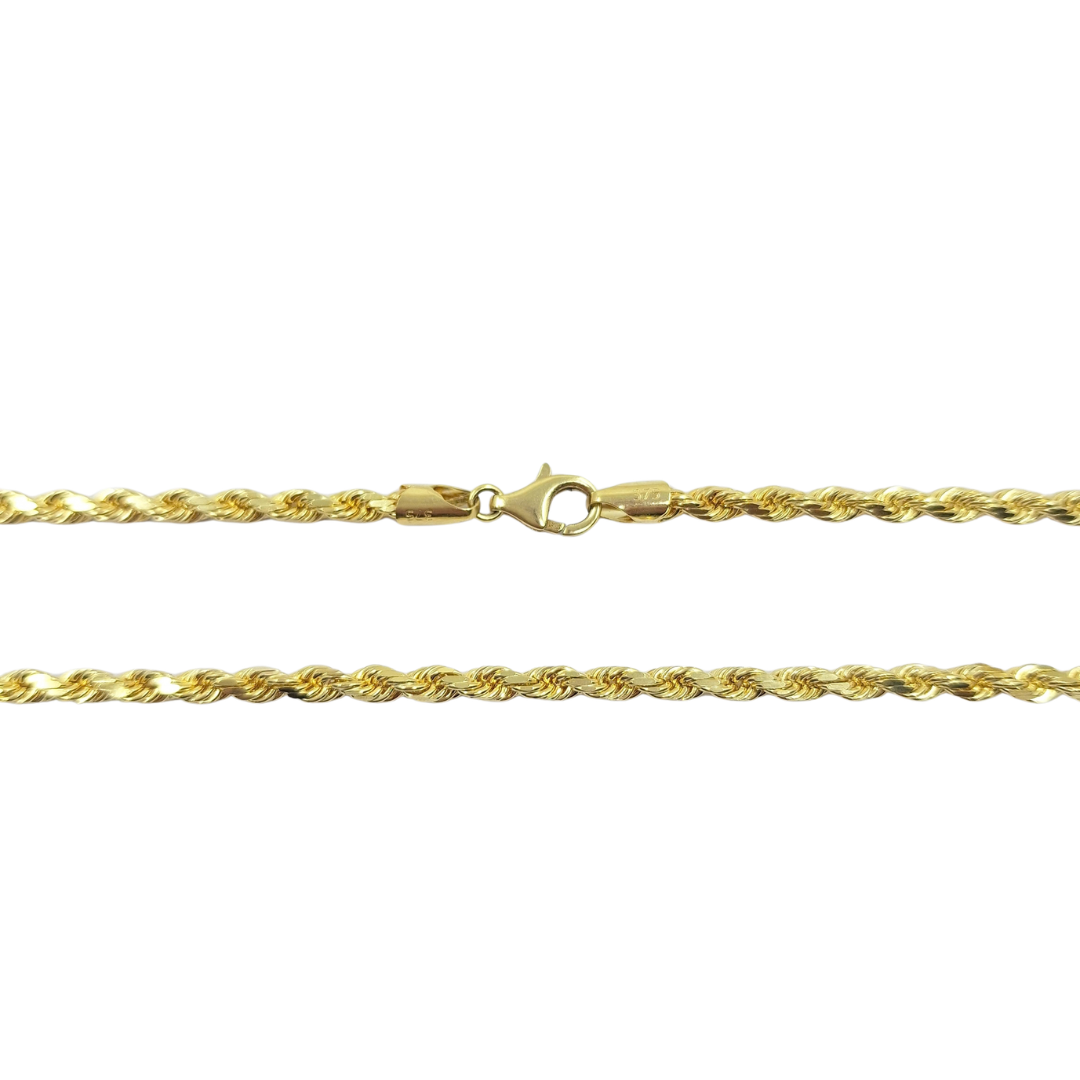 9ct Yellow Gold Semi-Solid Rope Chain 20"