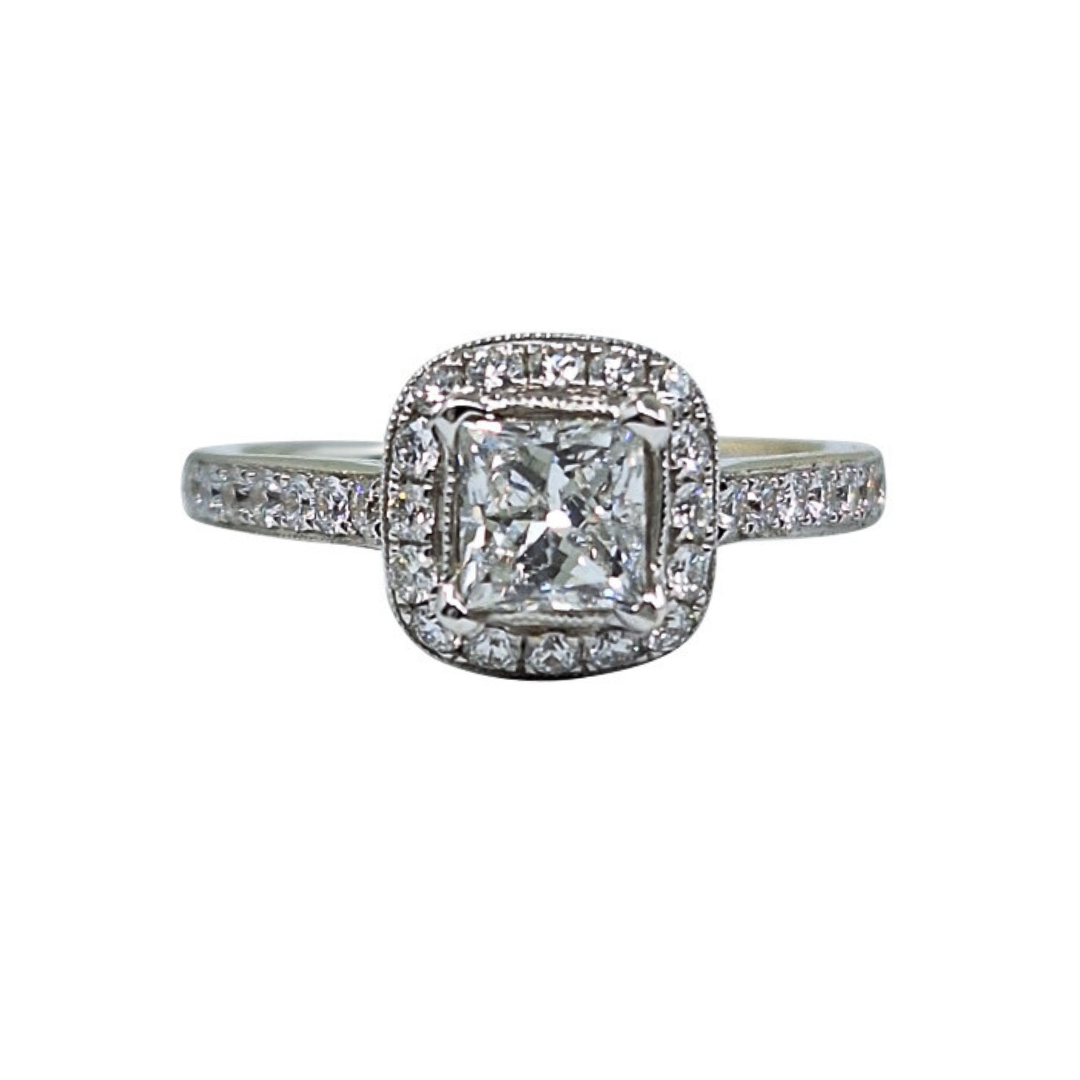 18ct White Gold Princess Cut Diamond Ring 1.13ct