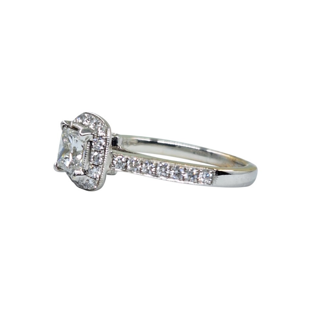 18ct White Gold Princess Cut Diamond Ring 1.13ct