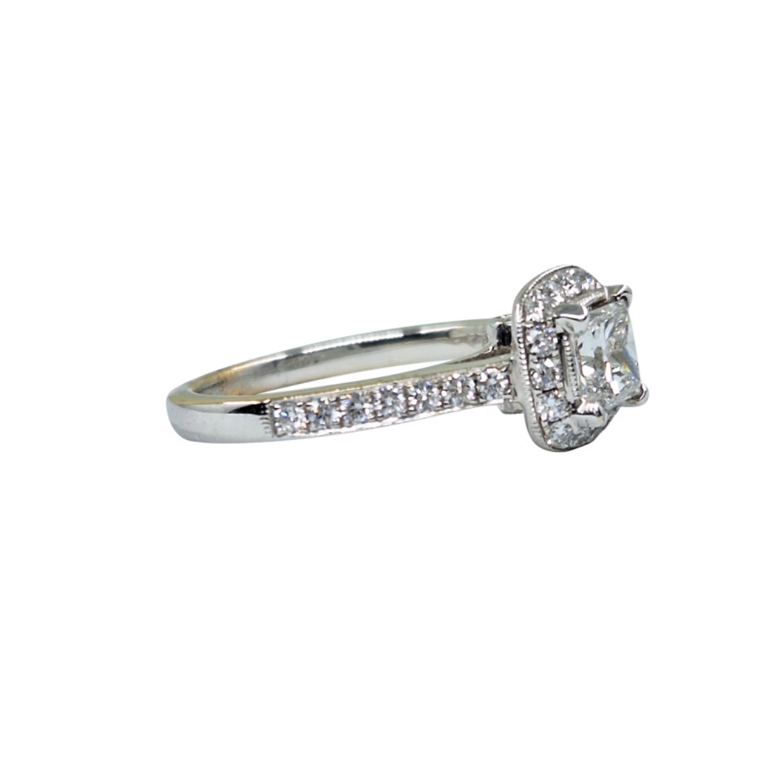 18ct White Gold Princess Cut Diamond Ring 1.13ct