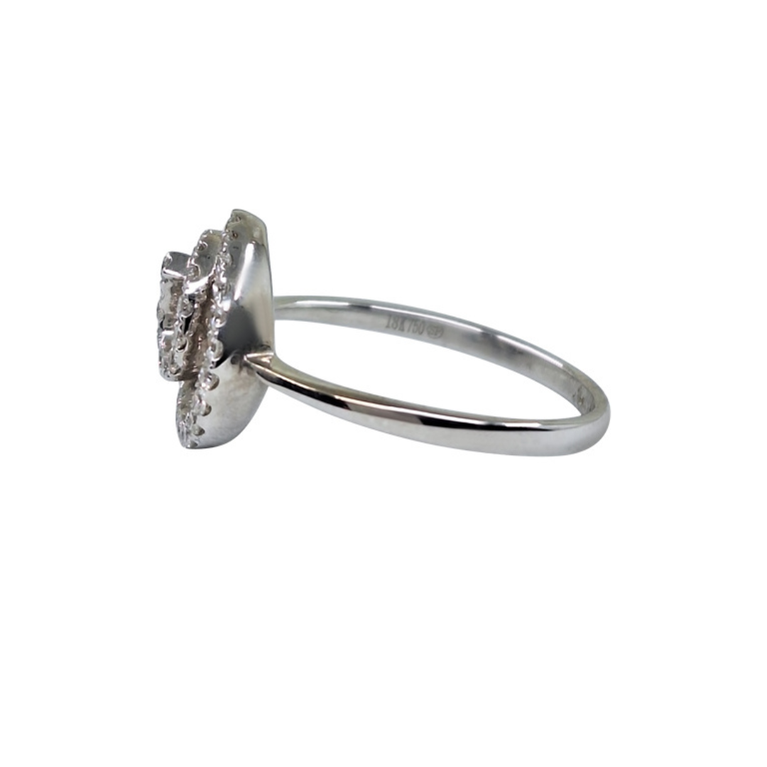 18ct White Gold Diamond Swirl Ring D:50pt
