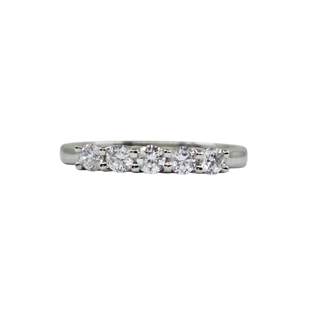 18ct White Gold Diamond 5 Stone Eternity Ring