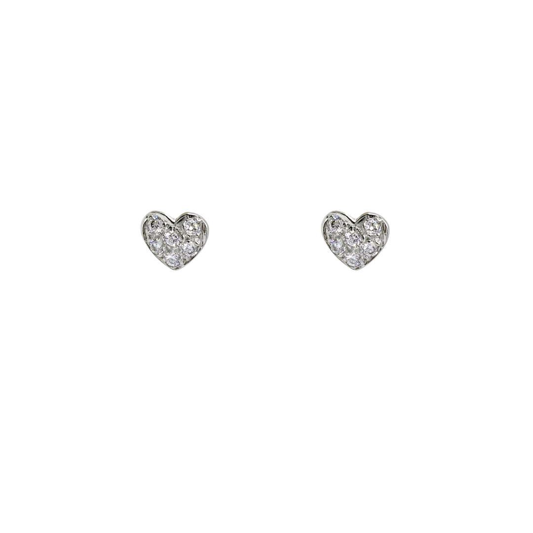 9ct Yellow Gold CZ Heart Cluster Earrings