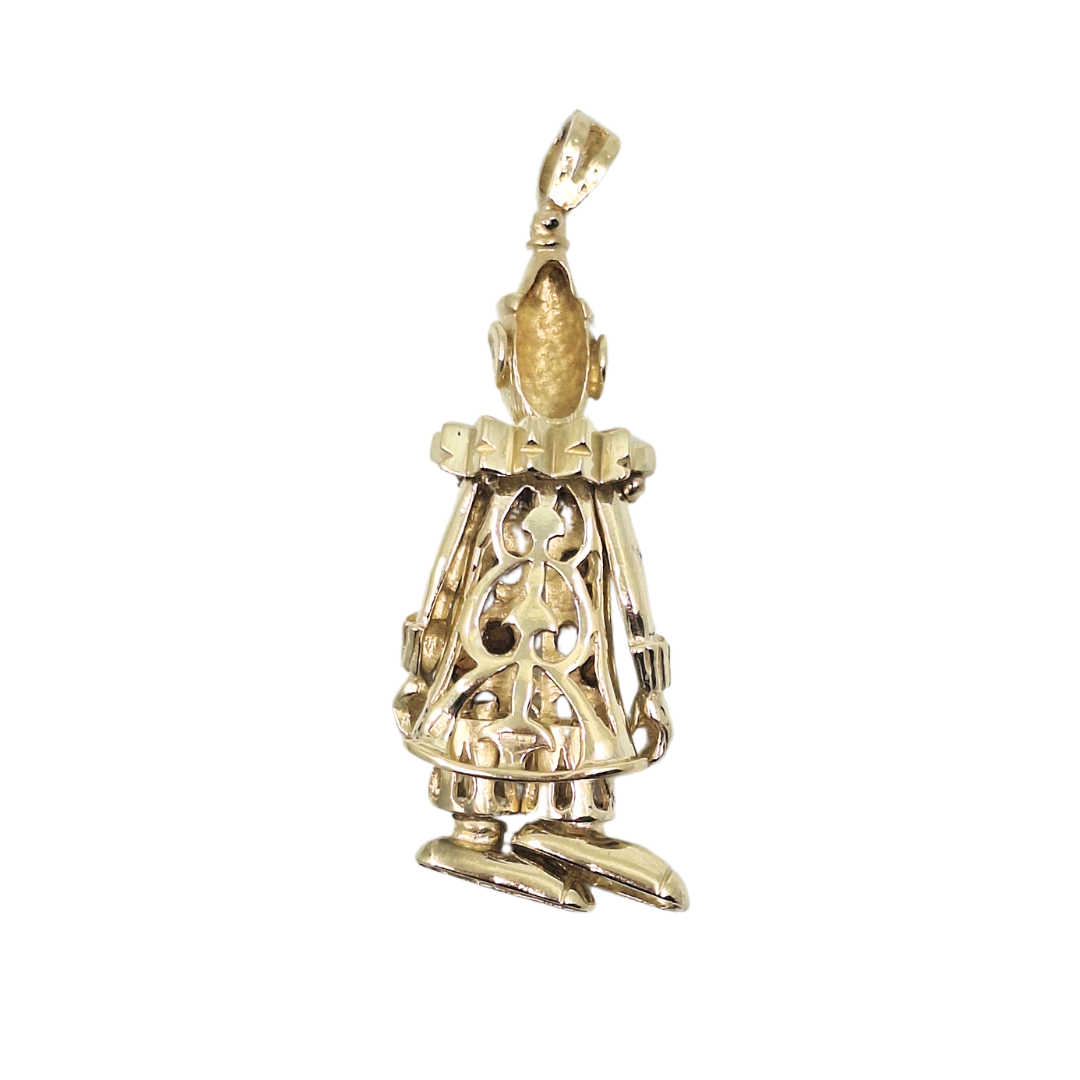 9ct Yellow gold Clown Pendant
