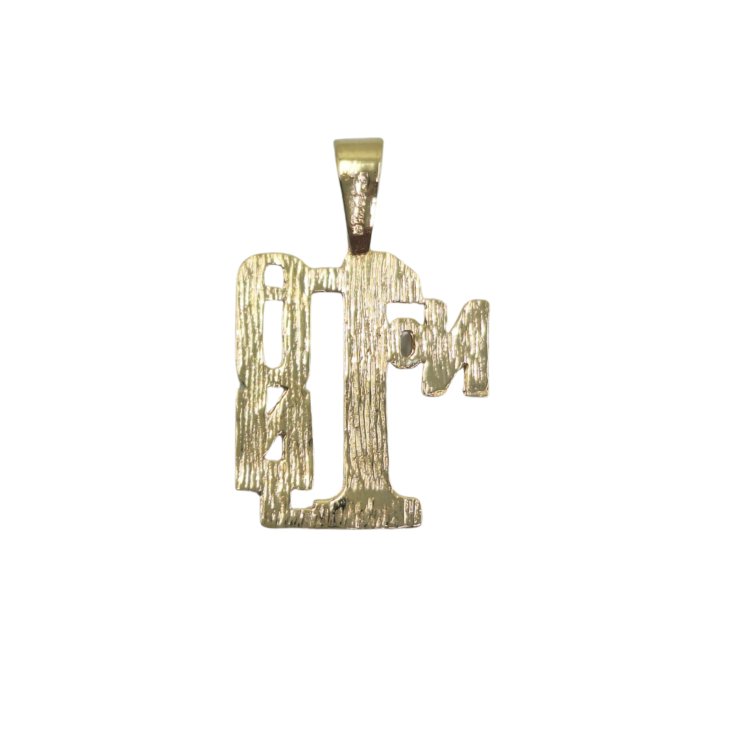 9ct Yellow Gold Number 1 Aunt Pendant