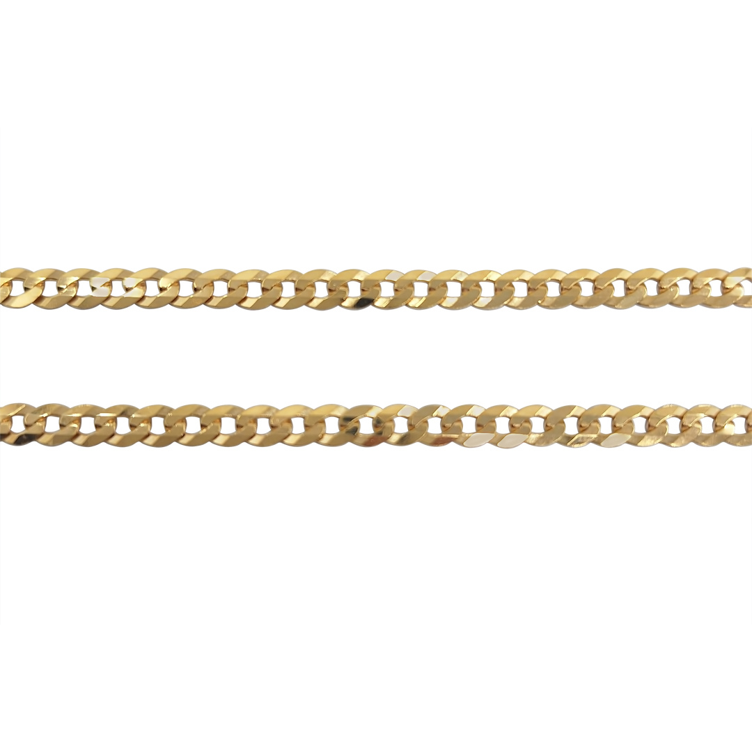 9ct Yellow Gold Solid Curb Chain 22"