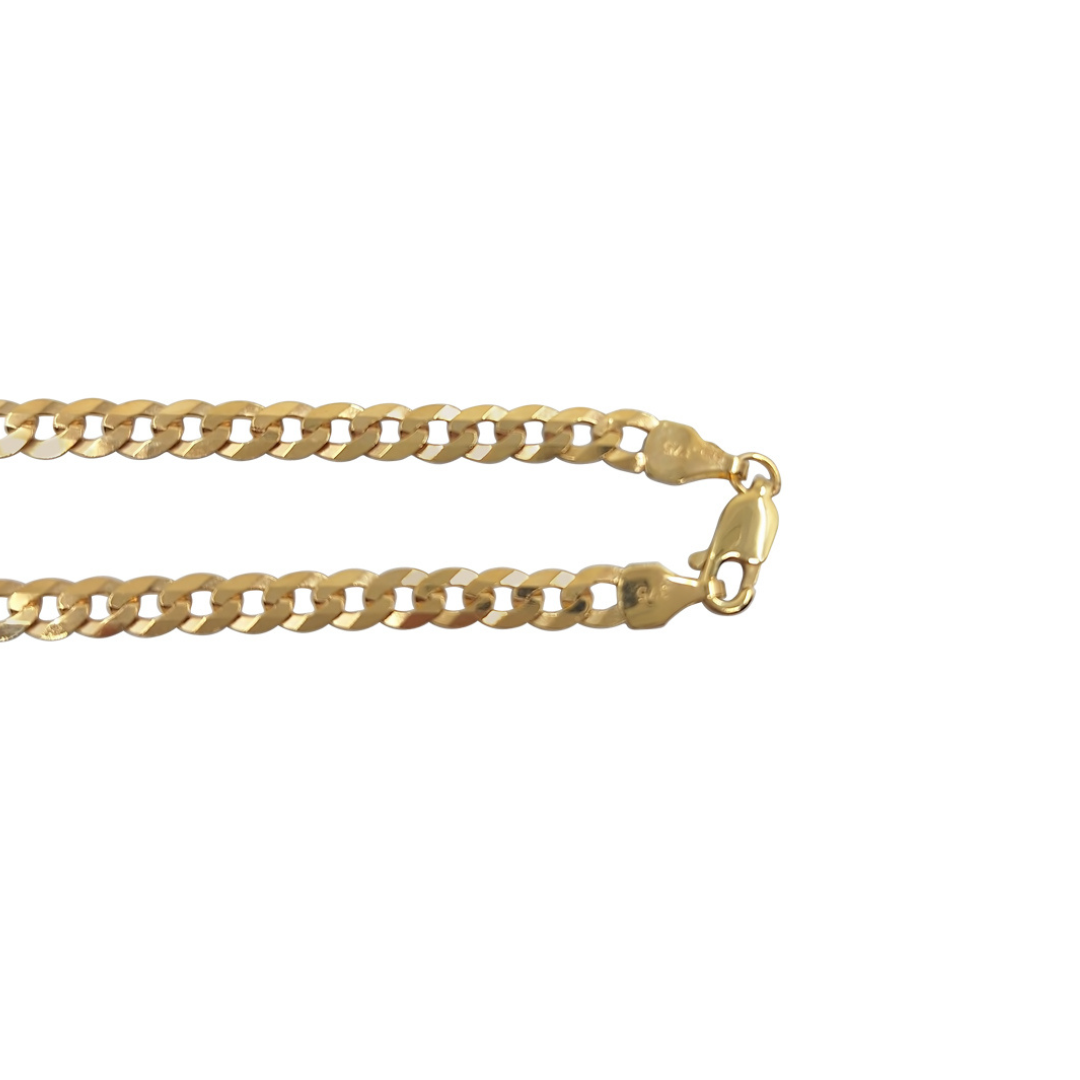 9ct Yellow Gold Solid Curb Chain 22"