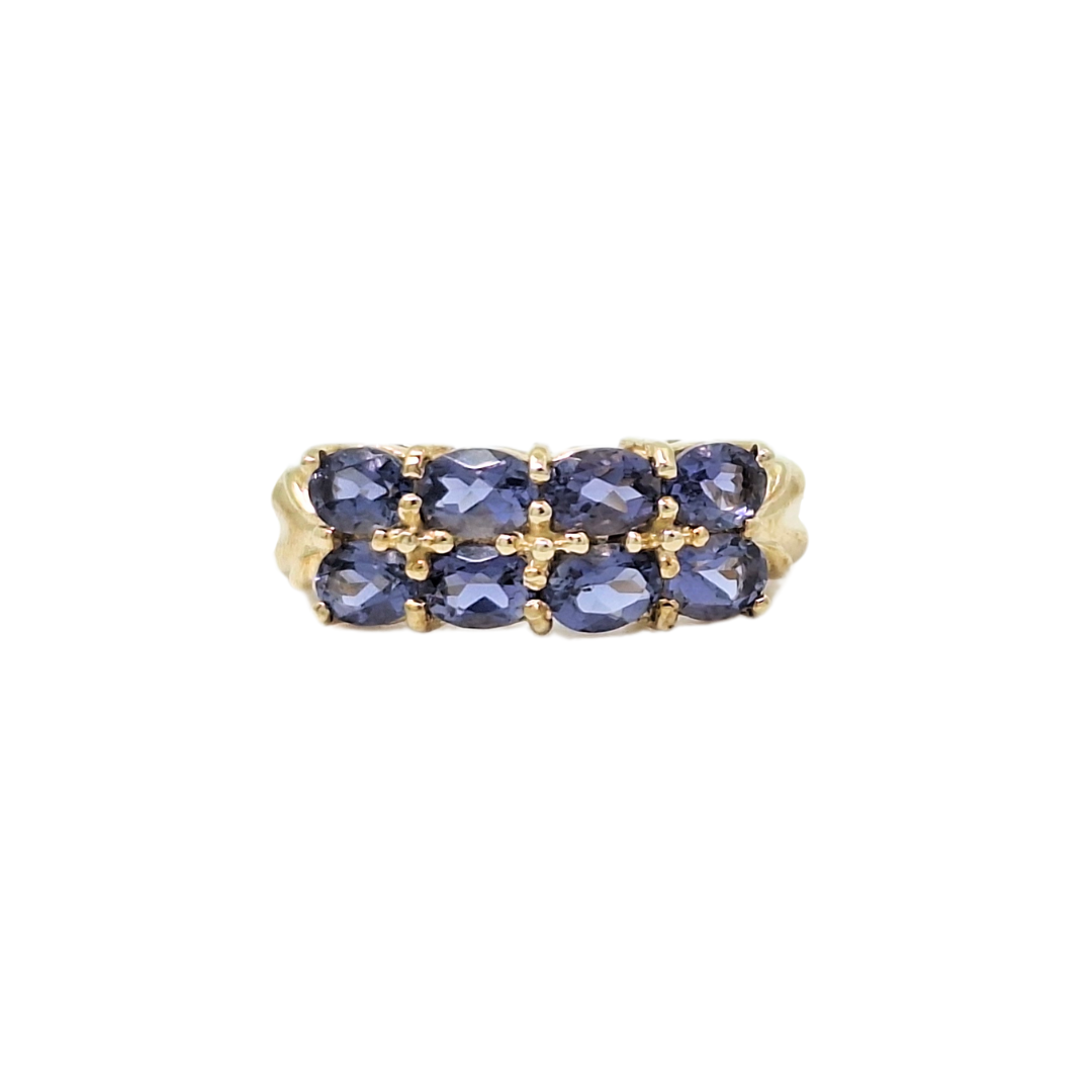 9ct Yellow Gold Iolite Band Ring