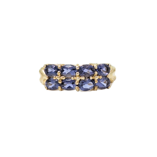 9ct Yellow Gold Iolite Band Ring