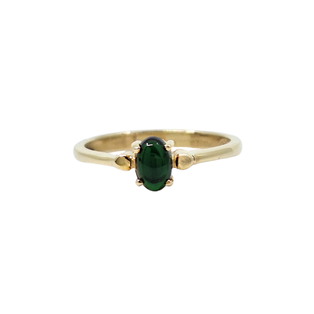 9ct Yellow Gold Chrome Tourmaline Solitaire Ring