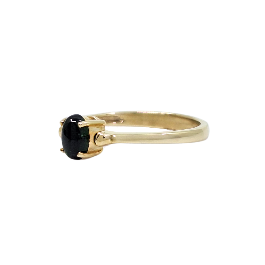 9ct Yellow Gold Chrome Tourmaline Solitaire Ring
