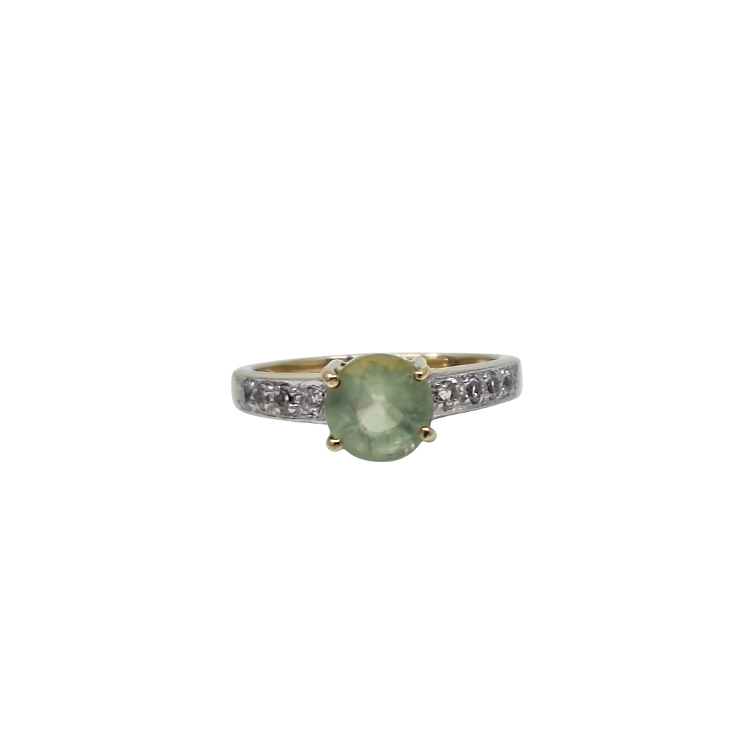 9ct Yellow Gold Kunzite & White Topaz Ring
