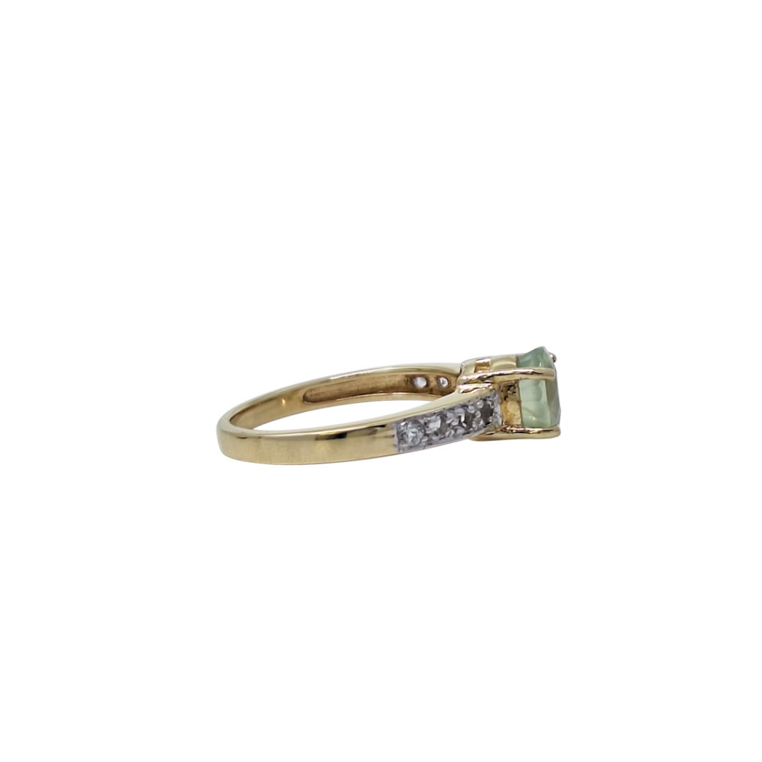 9ct Yellow Gold Kunzite & White Topaz Ring