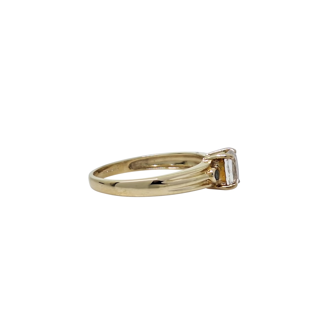 9ct Yellow Gold Rainbow Moonstone & Alexandrite Ring