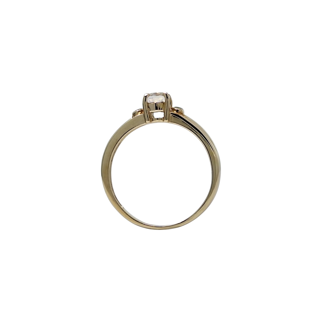 9ct Yellow Gold Rainbow Moonstone & Alexandrite Ring