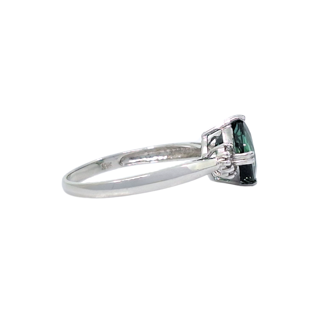 18ct White Gold Tourmaline & Diamond Ring